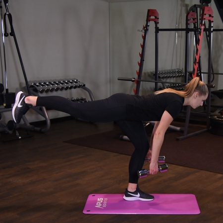 Martwy ciąg jednonóż z hantlami Martwy ciąg jednonóż z hantlami