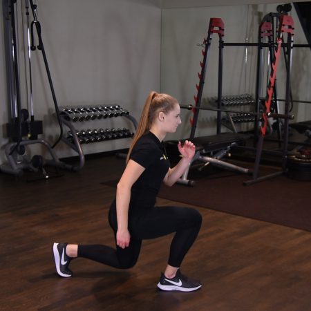 Ćwiczenie Przeskoki w wykroku - just be fit