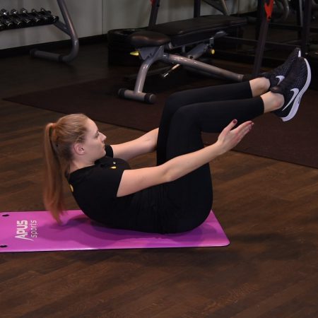 Spięcia brzucha z ugiętymi nogami Spięcia brzucha z ugiętymi kolanami w górze