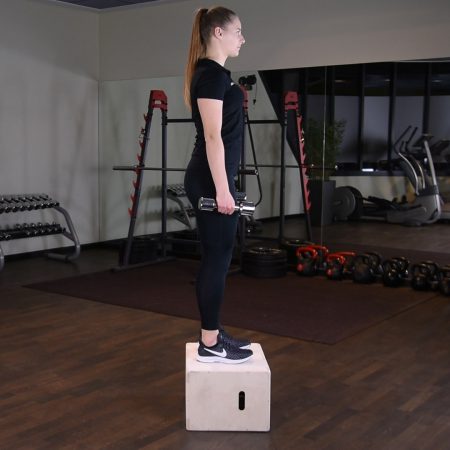 Wejście na podwyższenie z hantlami Wejście na podwyższenie z hantlami