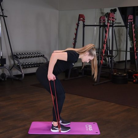 Wiosłowanie gumą power band w opadzie tułowia Wiosłowanie gumą power band w opadzie tułowia