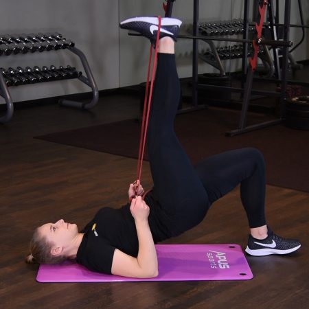 Wznosy bioder jednonóż z gumą power band Wznosy bioder jednonóż z gumą power band