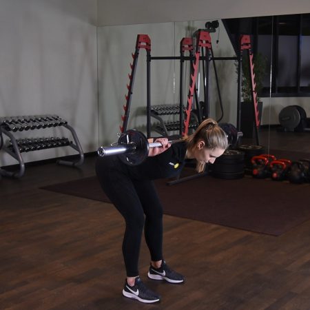 Dzień dobry ze sztangą Ćwiczenie Dzień dobry ze sztangą - just be fit