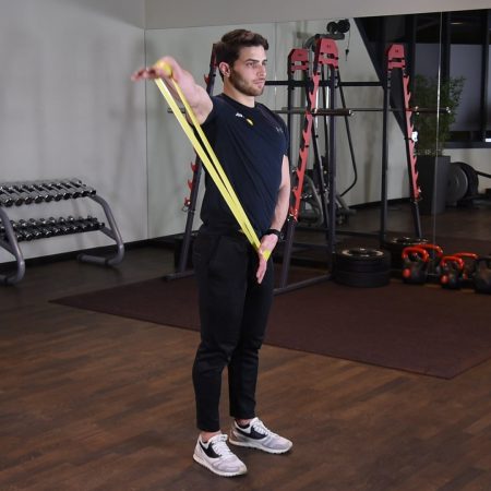 Odwodzenie ramienia z gumą mini band Odwodzenie ramienia z gumą mini band