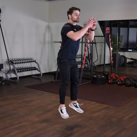 Przysiad z wyskokiem Ćwiczenie Przysiad z wyskokiem - just be fit