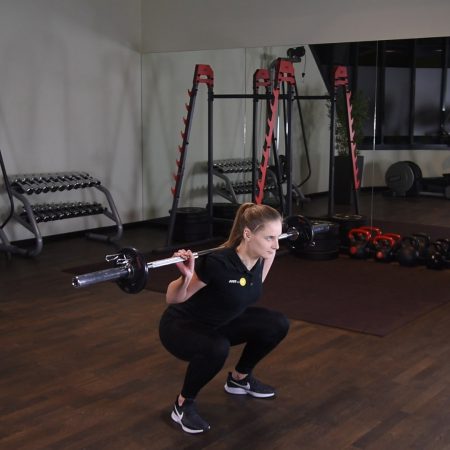 Przysiad ze sztangą z tyłu - low bar Przysiad ze sztangą z tyłu - low bar