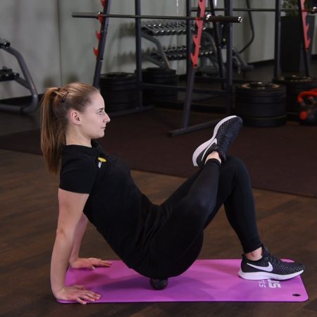 Rolowanie pośladka piłeczką (wersja 1) Rolowanie pośladka piłeczką poziomo