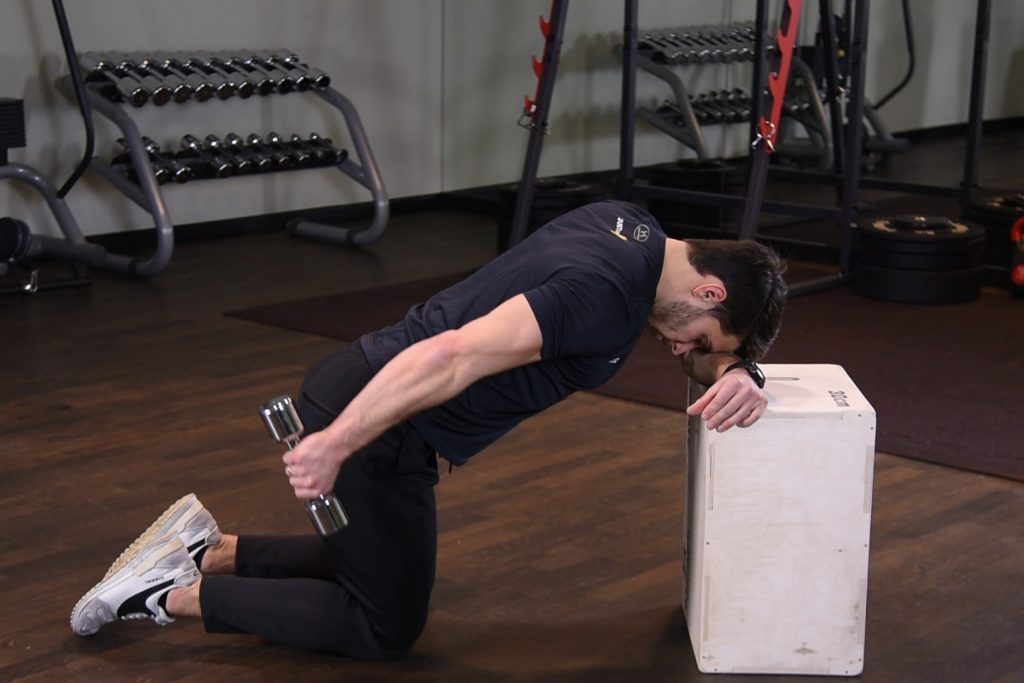 Triceps kickback - Prostowanie hantla jednorącz Triceps kickback - Prostowanie hantla jednorącz