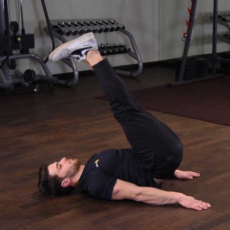 Unoszenie nóg w leżeniu tyłem w pełnym zakresie Unoszenie nóg w leżeniu tyłem w pełnym zakresie