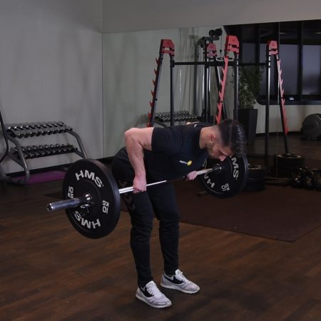 Wiosłowanie sztangą w opadzie tułowia nachwytem