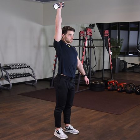 Wyciskanie hantli nad głowę jednorącz Wyciskanie hantla nad głowę jednorącz