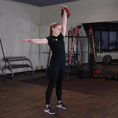 Wyciskanie kettlebell nad głowę Wyciskanie kettlebell nad głowę - just be fit