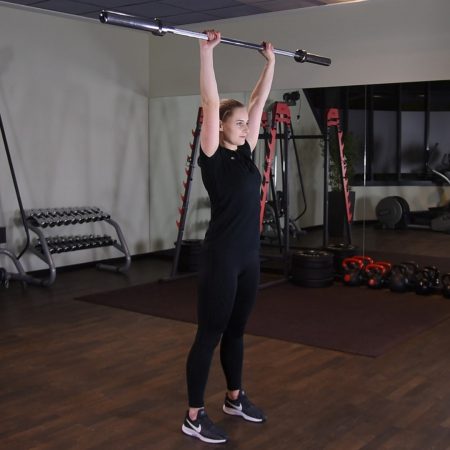Wyciskanie sztangi nad głowę Wyciskanie sztangi nad głowę - just be fit