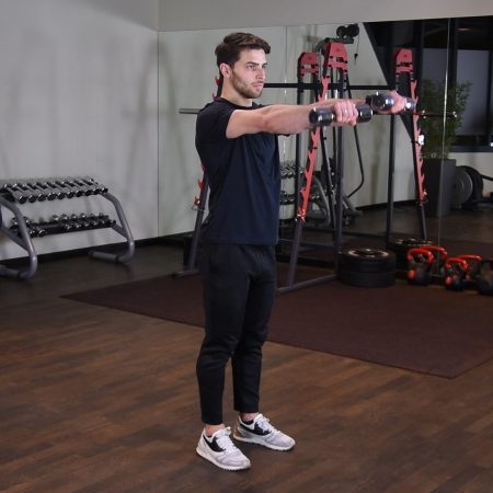 Wznosy hantli przodem w staniu Wznosy hantli przodem w staniu - just be fit