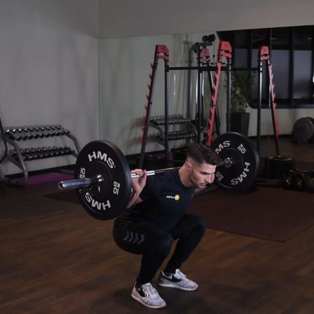 Przysiad ze sztangą z tyłu - low bar - just be fit