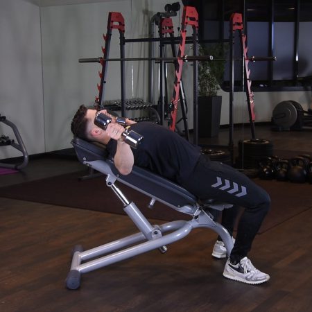 Rozpiętka z hantlami na ławce dodatniej Rozpiętka z hantlami na ławce dodatniej - just be fit