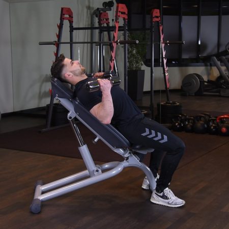 Uginanie ramion z hantlami siedząc na ławce dodatniej Uginanie ramion z hantlami siedząc na ławce dodatniej