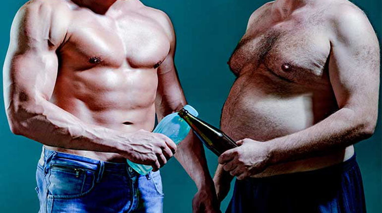 wpływ alkoholu na trening, ciało smukłe i otyłe