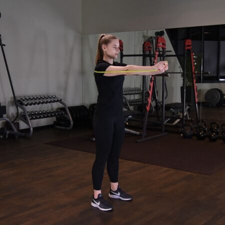 Rozpiętki z gumą power band stojąc just be fit Rozpiętki z gumą power band stojąc just be fit