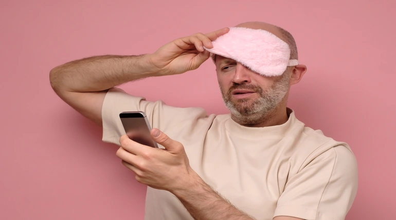 mężczyzna cierpiący na zaburzenia rytmu snu