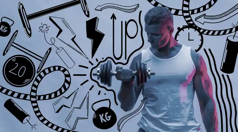 mężczyzna ćwiczący z odpowiednią motywacją