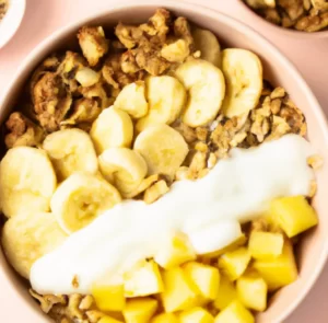 Bowl śniadaniowy z jabłkiem i bananem