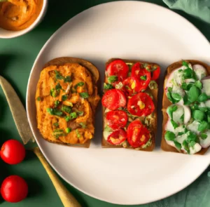 Kanapka z hummusem i warzywami