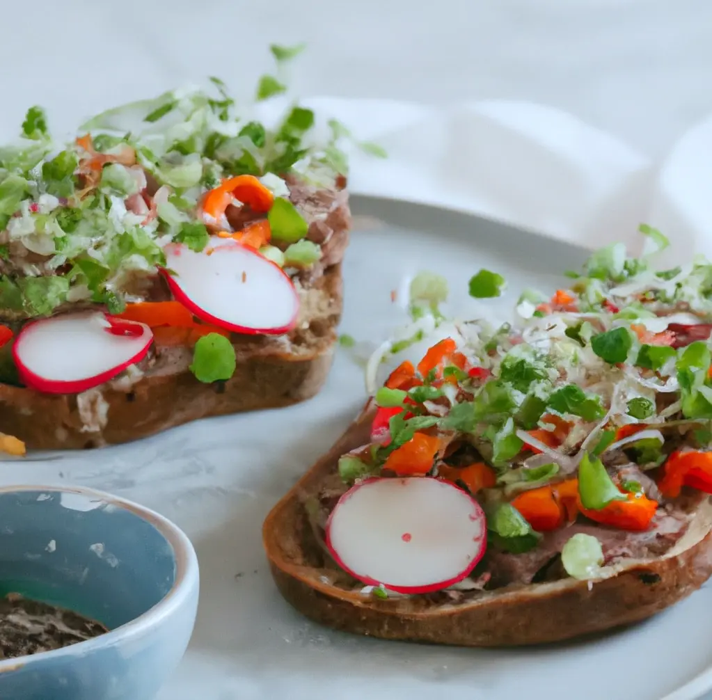 Kanapka z pastą z czerwonej fasoli