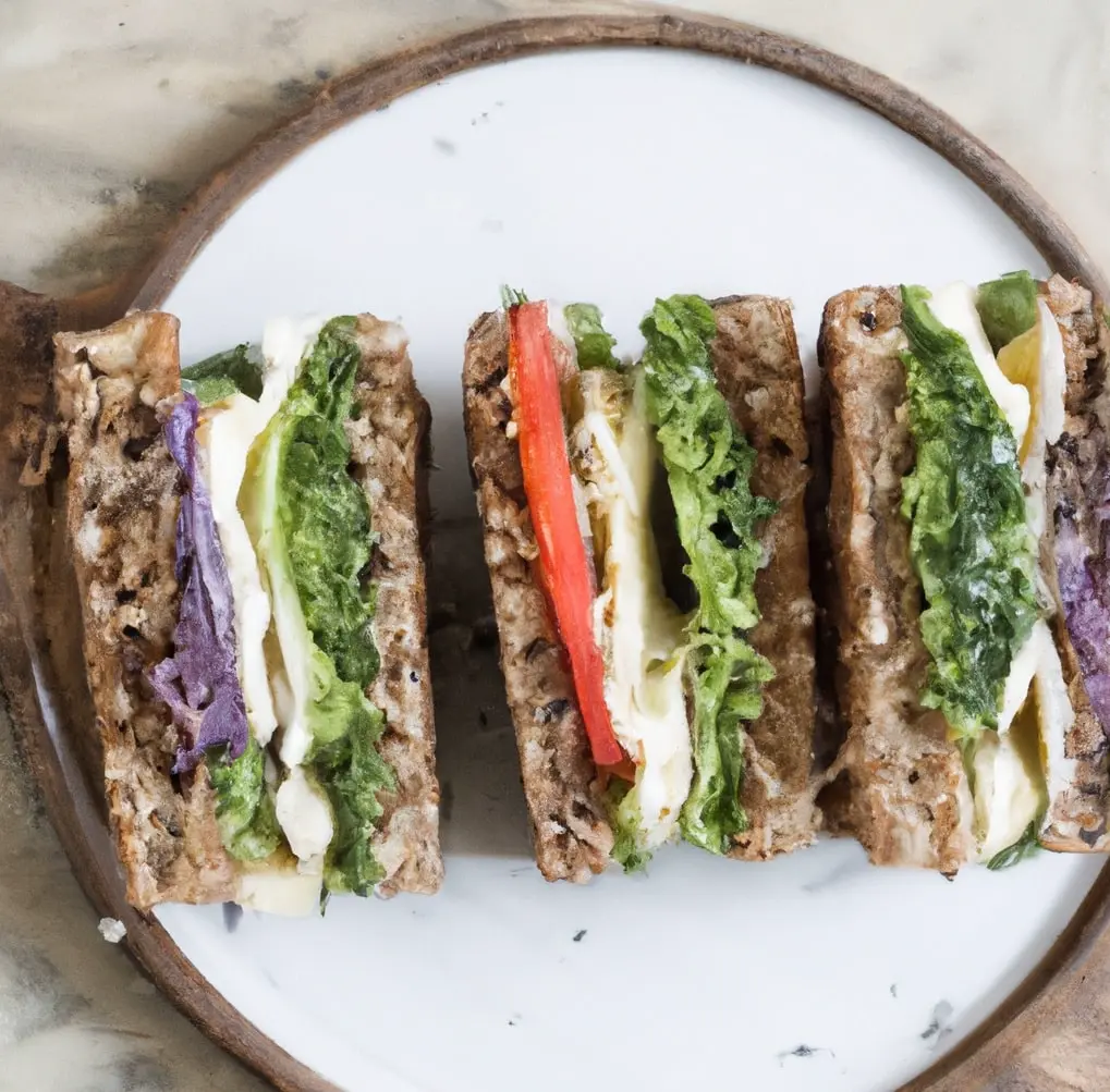 Kanapka z pieczonym indykiem, hummusem i warzywami