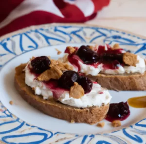 Kanapki z twarogiem, masłem orzechowym i dżemem