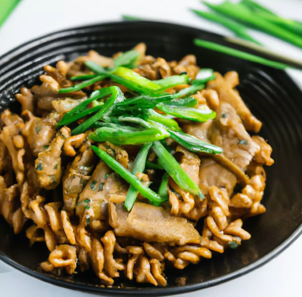 Makaron razowy z wołowiną i fasolką szparagową