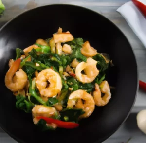 Makaron z cukinii z krewetkami