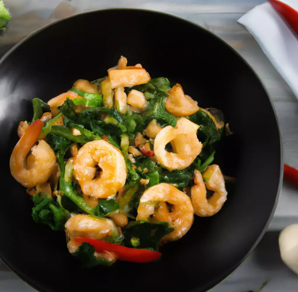 Makaron z cukinii z krewetkami