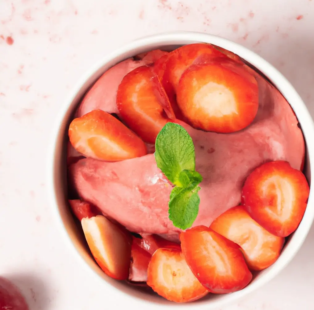 Makaron z jogurtem i truskawkami