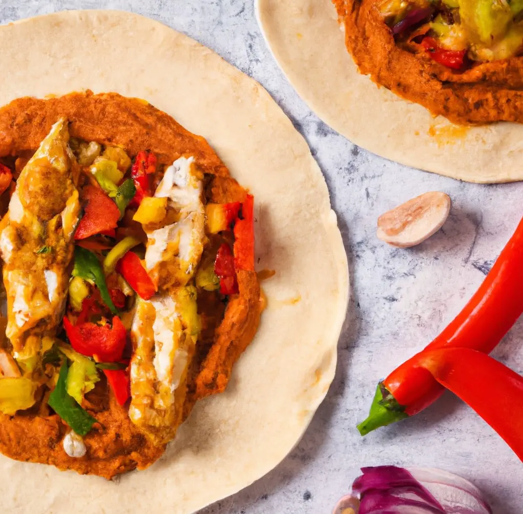 Naleśniki z hummusem i kurczakiem