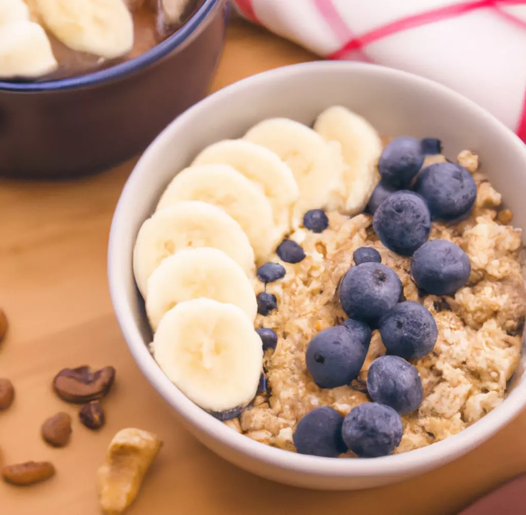 Owsianka z bananem i borówkami