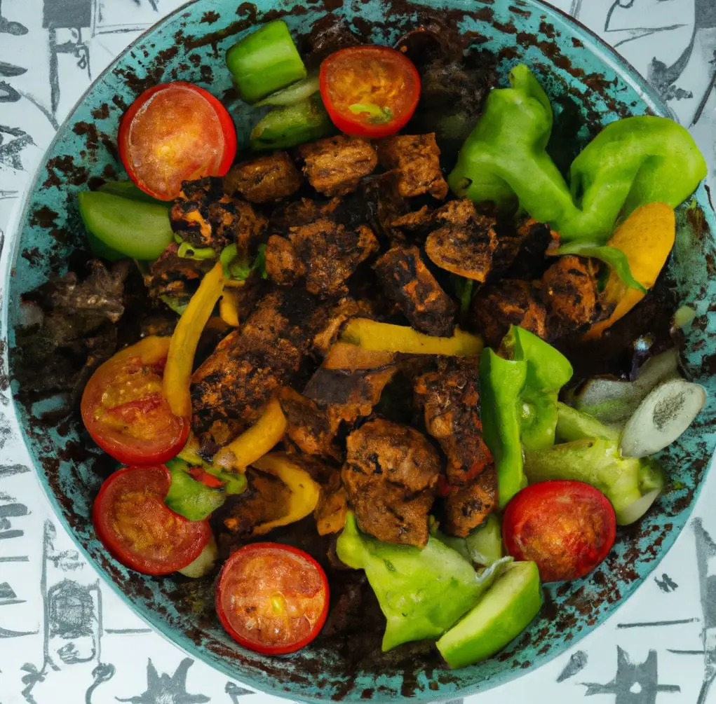 Sałatka z czosnkowym tofu