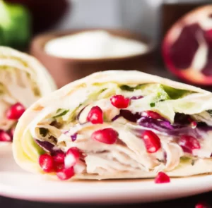 Tortille z hummusem, warzywami i kurczakiem