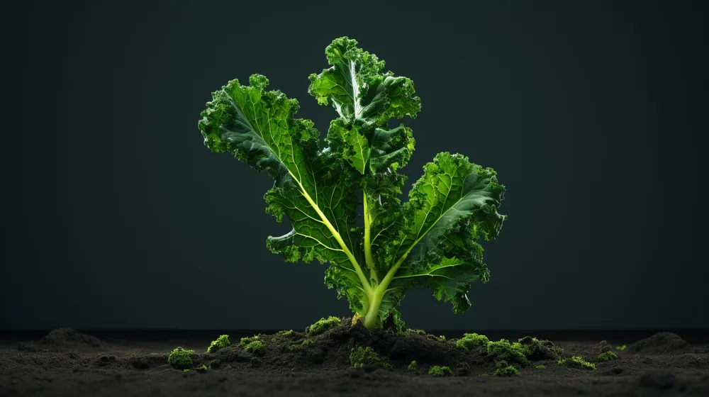 liście jarmużu wyrastające z ziemi