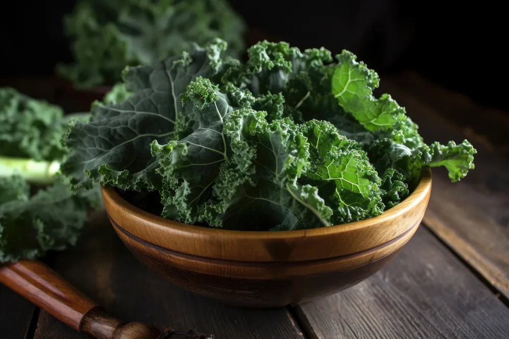 miska świeżego jarmużu