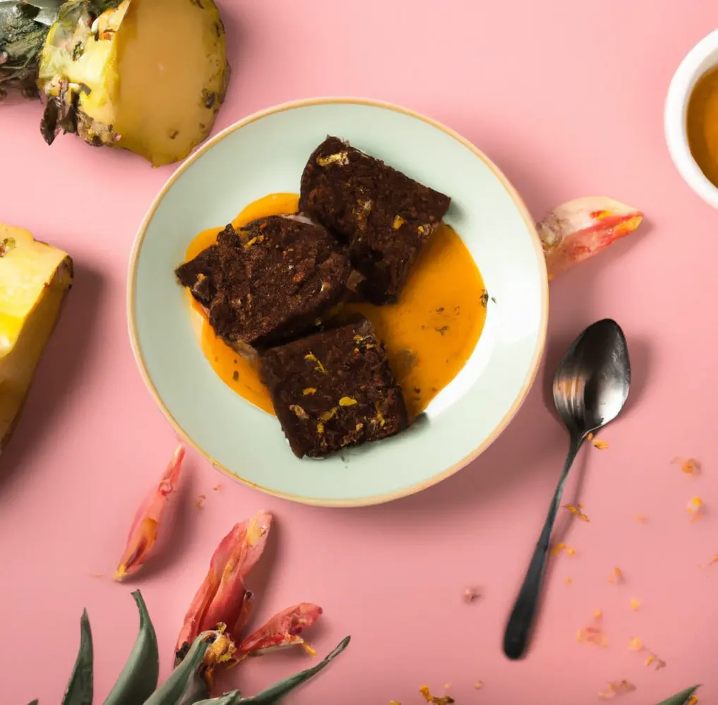 Brownie z fasoli z bananem i mango