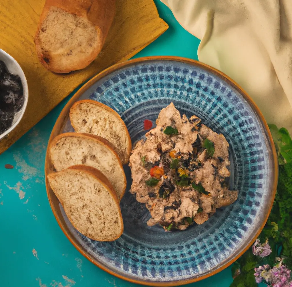 Sałatka z tuńczykiem, kaparami, oliwkami i pieczywem