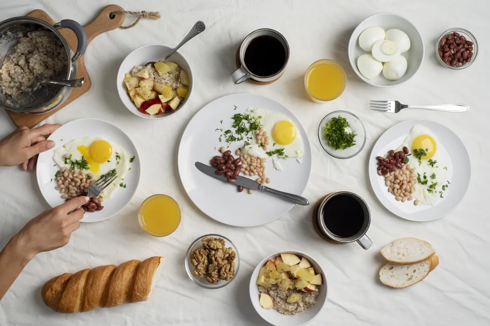 dietetyczne śniadanie na stole