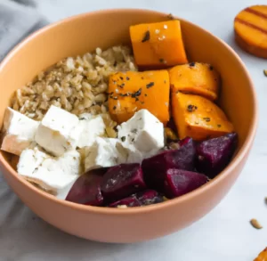 Jesienna sałatka z pieczonymi warzywami