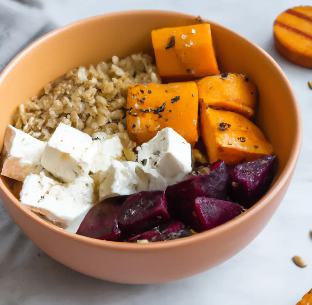 Jesienna sałatka z pieczonymi warzywami