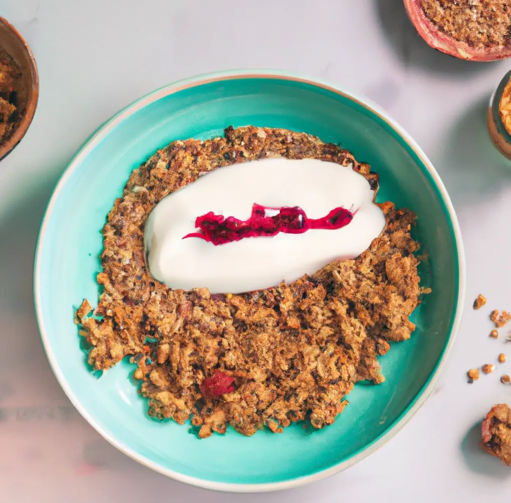 Jogurt naturalny z domową granolą, czekoladą i wiśniami