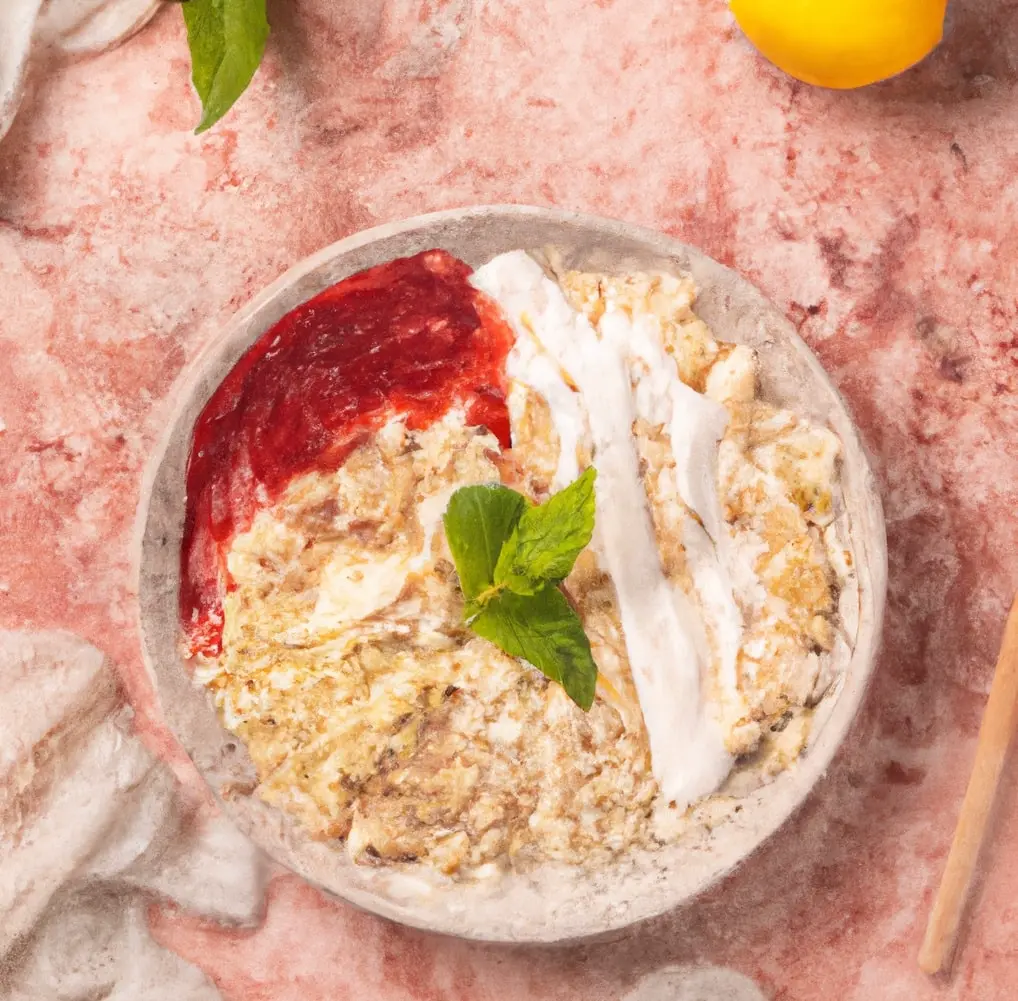 Jogurt naturalny z domową granolą, z czekoladą, bananem i wiśniami