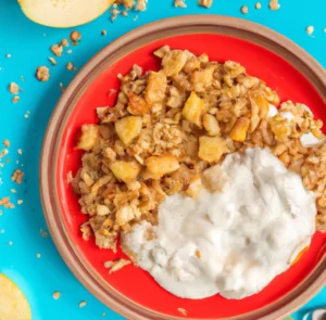 Jogurt naturalny z domową granolą z gruszką i orzechami