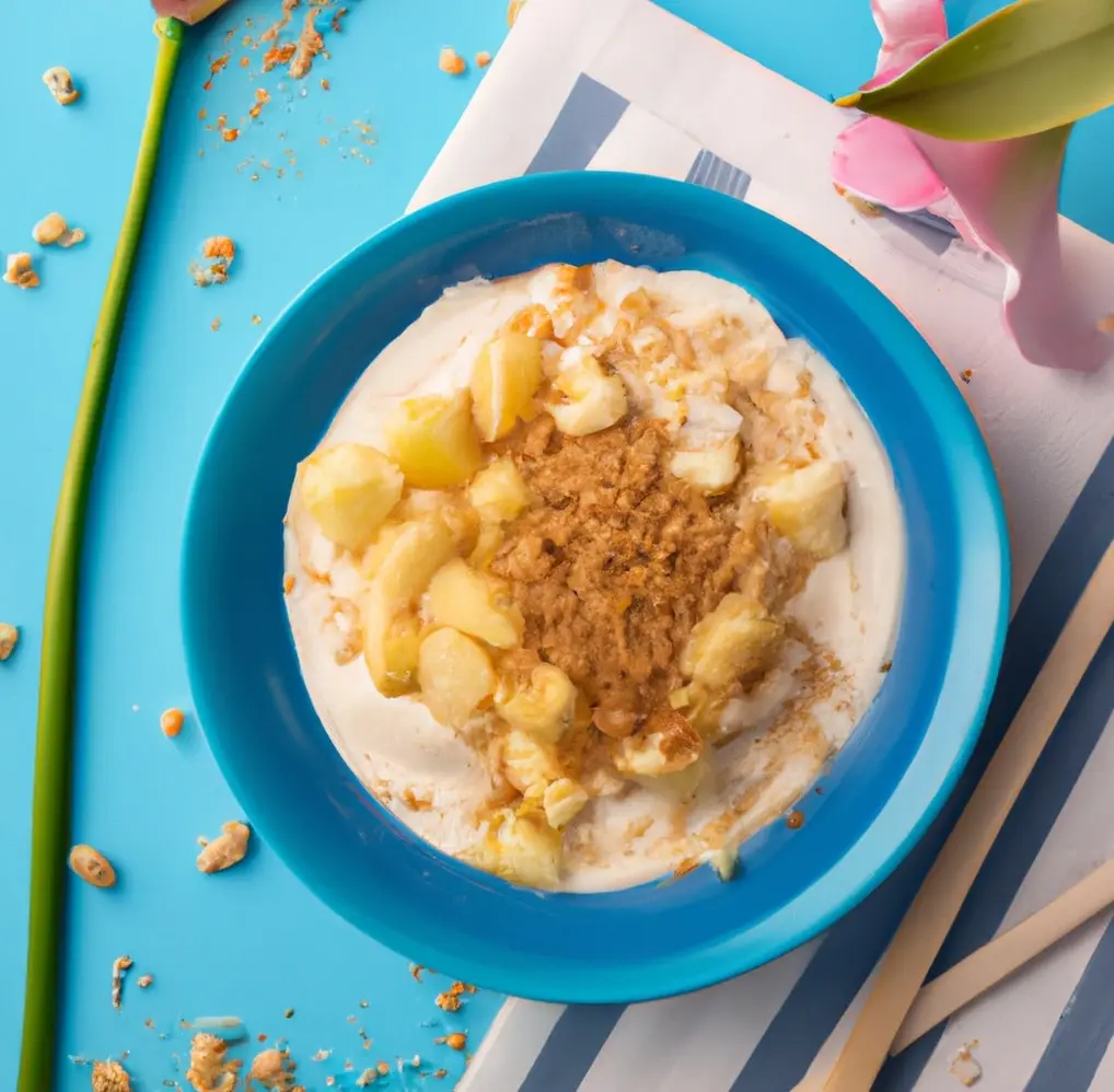 Jogurt roślinny z domową granolą, jabłkiem i gruszką