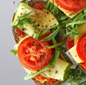 Kanapki z żółtym serem i warzywami